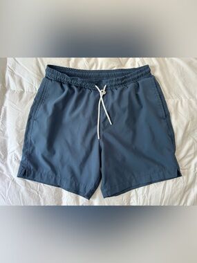 Abercrombie & Fitch Slate Blue Athletic Drawstring Shorts